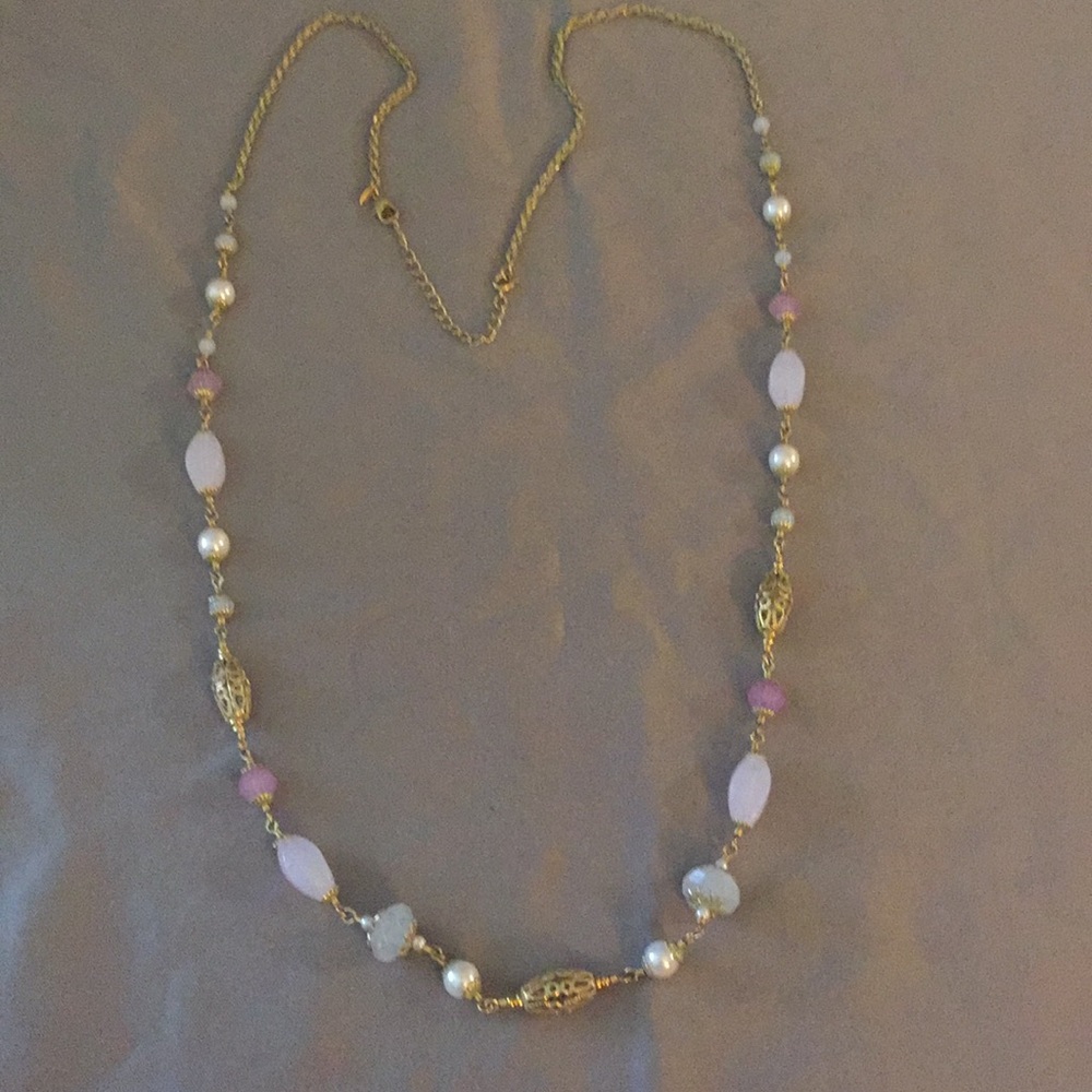 Beaded gold necklace